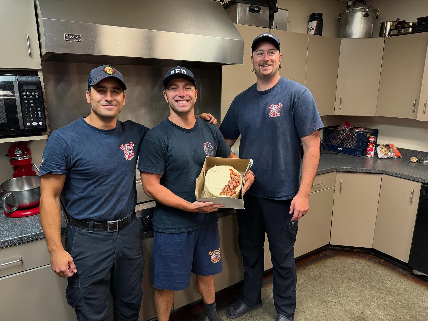 Big thanks to @made.with.love.bakery for the donated cake! Local 29 members at Station 4 today enjoyed the cake and made quick work of it! #spokane